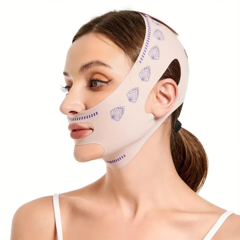 V-Belvie™ - Máscara de Contorno Facial - Suaviza Rugas, Papada e Modela o Rosto